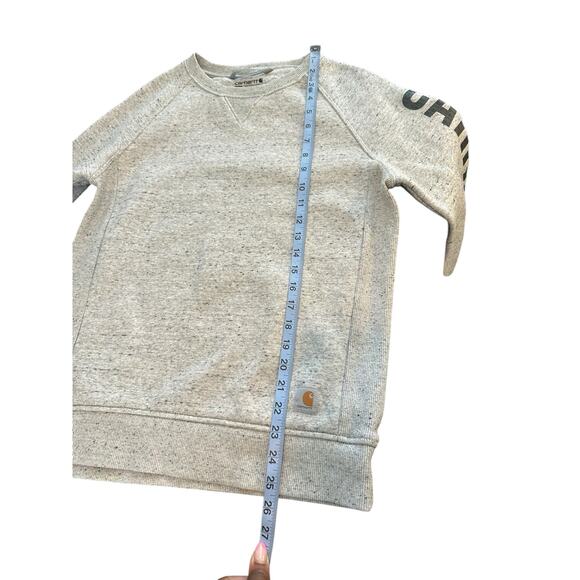 Carhartt Women's Sweatshirt Gray Utility Rugged Relaxed Fit Crewneck Small - Picture 11 of 11